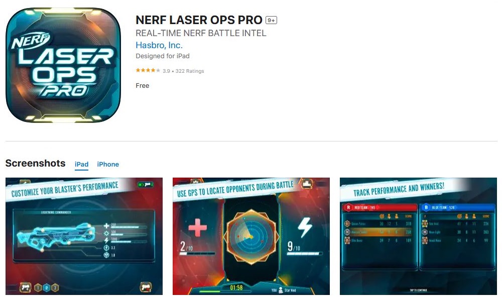 The Nerf Laser Ops Pro app